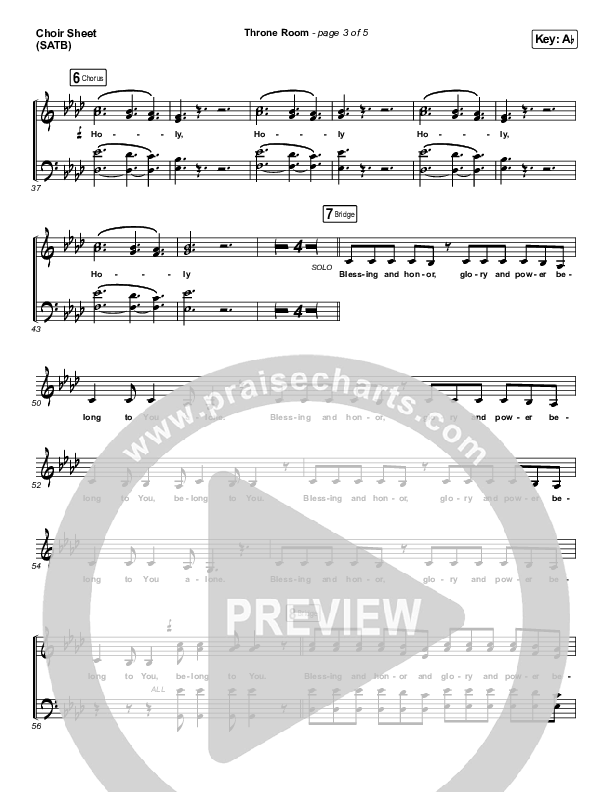 Throne Room Choir Sheet (SATB) (Kari Jobe)