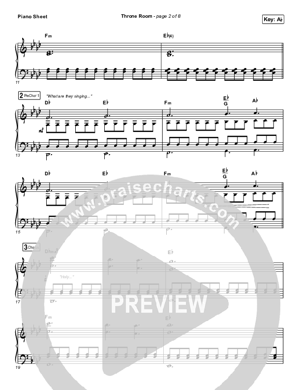 Throne Room Piano Sheet (Kari Jobe)