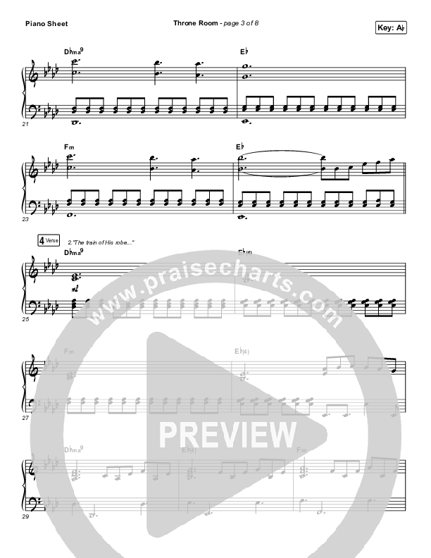 Throne Room Piano Sheet (Kari Jobe)