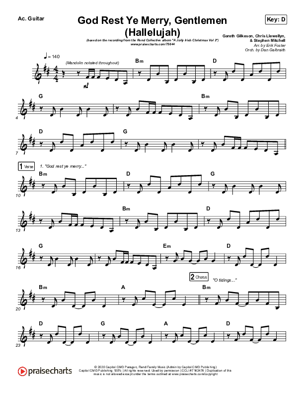 God Rest Ye Merry Gentlemen (Hallelujah) Acoustic Guitar (Rend Collective / We The Kingdom)