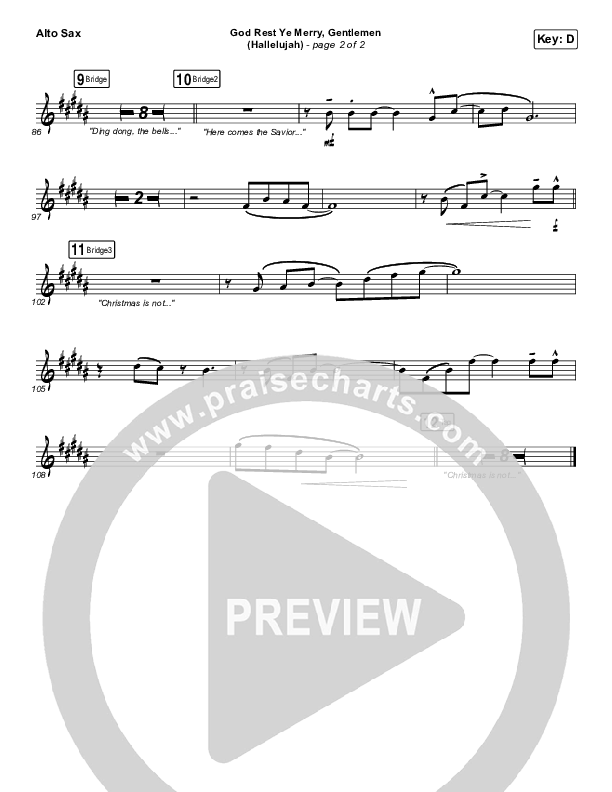 God Rest Ye Merry Gentlemen (Hallelujah) Alto Sax (Rend Collective / We The Kingdom)