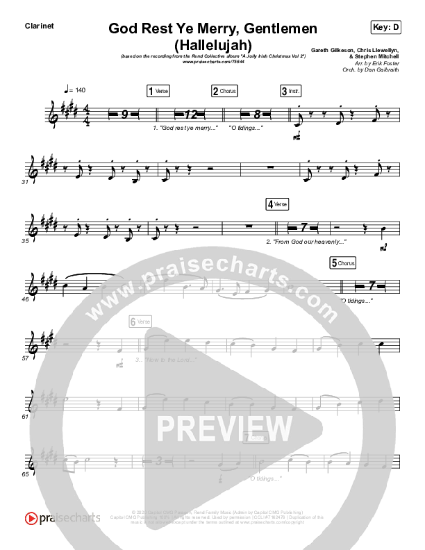 God Rest Ye Merry Gentlemen (Hallelujah) Clarinet (Rend Collective / We The Kingdom)