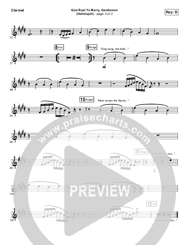 God Rest Ye Merry Gentlemen (Hallelujah) Clarinet (Rend Collective / We The Kingdom)