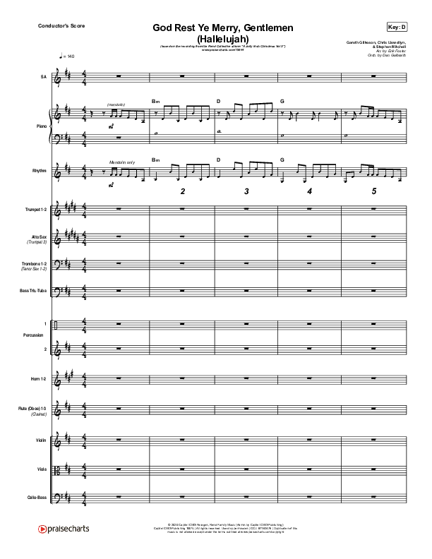God Rest Ye Merry Gentlemen (Hallelujah) Conductor's Score (Rend Collective / We The Kingdom)