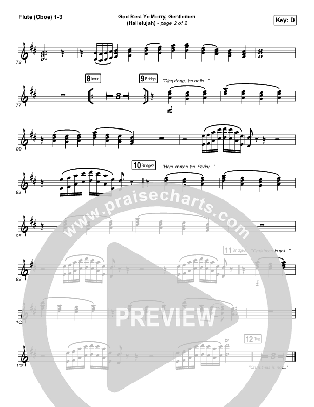 God Rest Ye Merry Gentlemen (Hallelujah) Flute/Oboe 1/2/3 (Rend Collective / We The Kingdom)