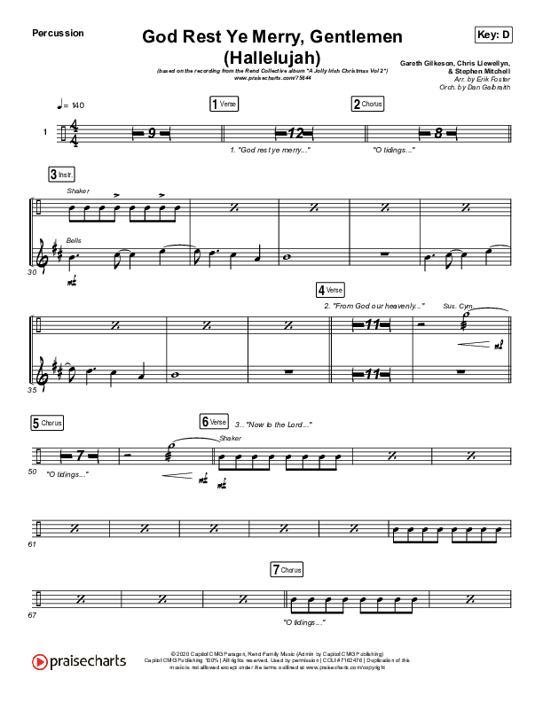 God Rest Ye Merry Gentlemen (Hallelujah) Percussion (Rend Collective / We The Kingdom)