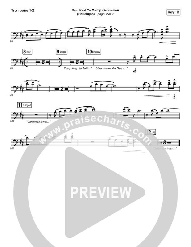 God Rest Ye Merry Gentlemen (Hallelujah) Trombone 1/2 (Rend Collective / We The Kingdom)