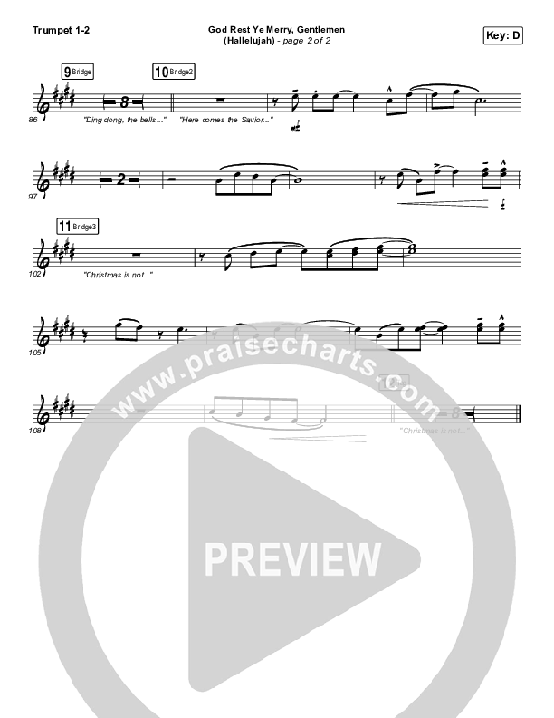 God Rest Ye Merry Gentlemen (Hallelujah) Trumpet 1,2 (Rend Collective / We The Kingdom)