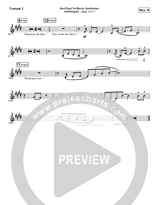 God Rest Ye Merry Gentlemen (Hallelujah) Trumpet 3 (Rend Collective / We The Kingdom)