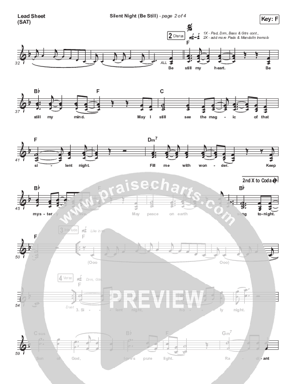 Silent Night (Be Still) Lead Sheet (SAT) (Rend Collective)
