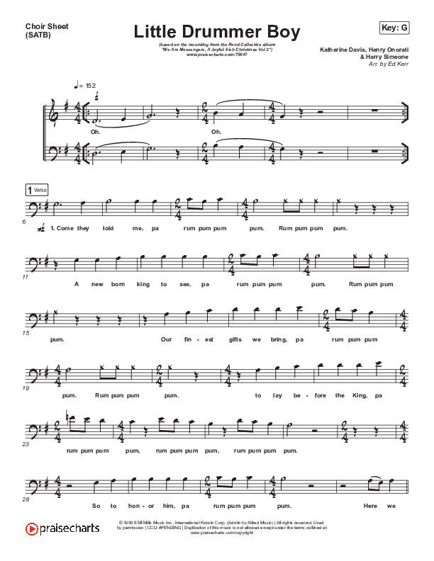 Little Drummer Boy Choir Vocals (SATB) (Rend Collective / We Are Messengers)