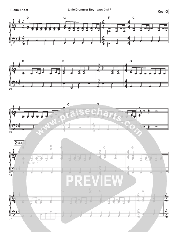 Little Drummer Boy Piano Sheet (Rend Collective / We Are Messengers)