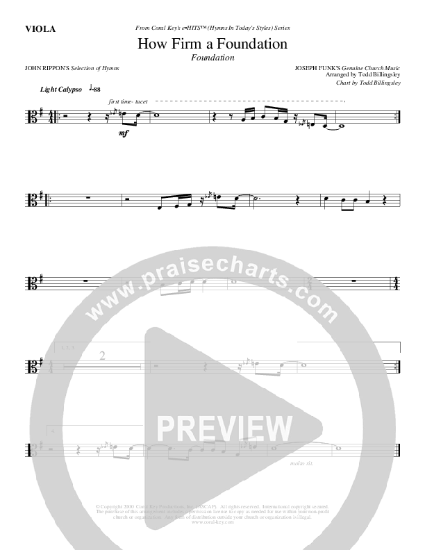 How Firm A Foundation Viola (Todd Billingsley)