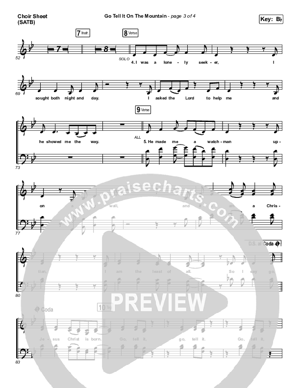 Go Tell It On The Mountain Choir Sheet (SATB) (Zach Williams)