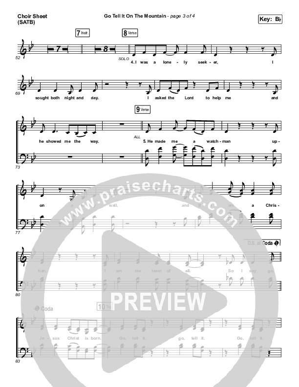 Go Tell It On The Mountain Choir Vocals (SATB) (Zach Williams)