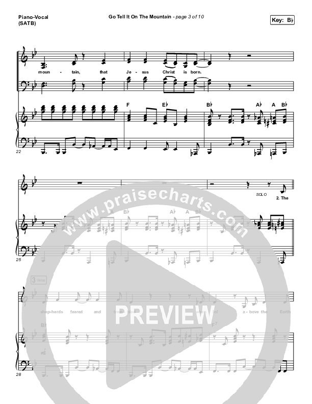 Go Tell It On The Mountain Piano/Vocal (SATB) (Zach Williams)