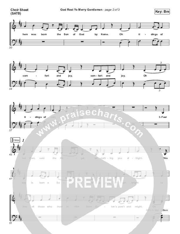 God Rest Ye Merry Gentlemen Choir Sheet (SATB) (Francesca Battistelli)