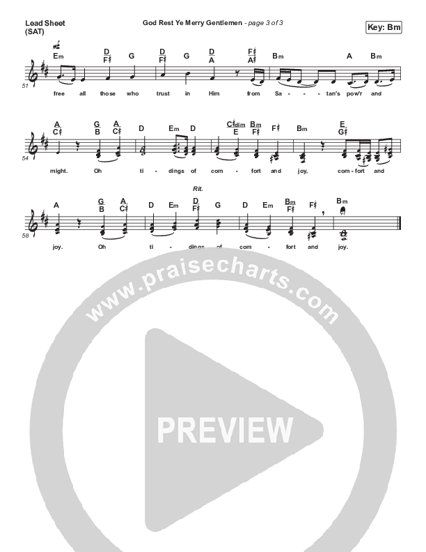 God Rest Ye Merry Gentlemen Lead Sheet (SAT) (Francesca Battistelli)