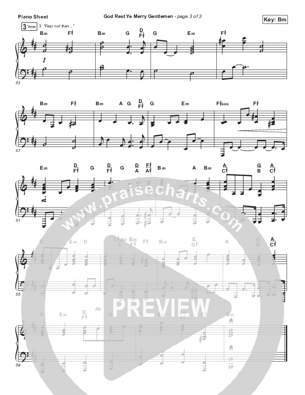 God Rest Ye Merry Gentlemen Piano Sheet (Francesca Battistelli)