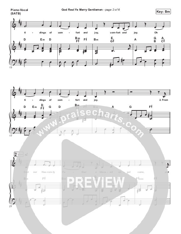 God Rest Ye Merry Gentlemen Piano/Vocal (SATB) (Francesca Battistelli)