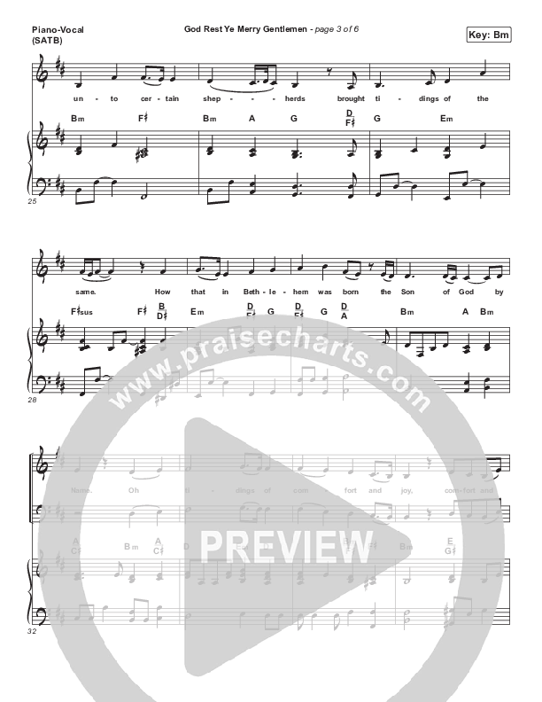 God Rest Ye Merry Gentlemen Piano/Vocal (SATB) (Francesca Battistelli)