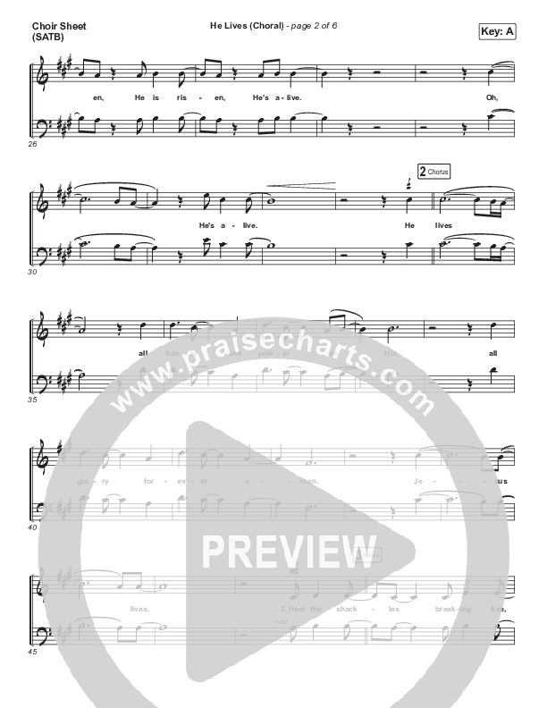 He Lives (Choral Anthem SATB) Choir Sheet (SATB) (Church Of The City / Arr. Luke Gambill)