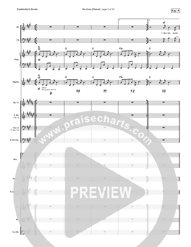 He Lives (Choral Anthem SATB) Orchestration (Church Of The City / Arr. Luke Gambill)