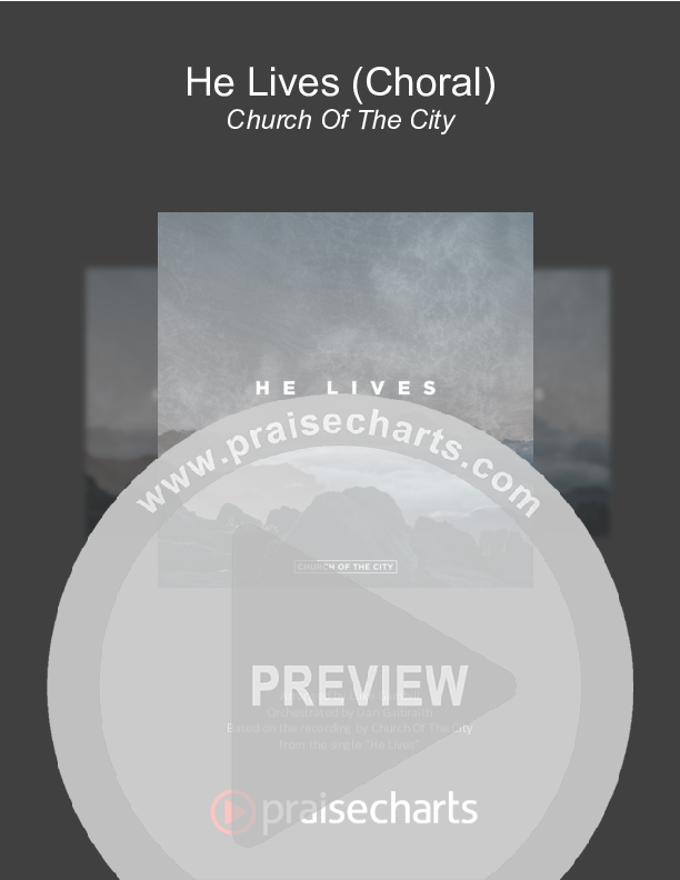 He Lives (Choral Anthem SATB) Cover Sheet (Church Of The City / Arr. Luke Gambill)