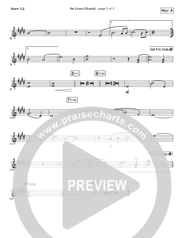He Lives (Choral Anthem SATB) Brass Pack (Church Of The City / Arr. Luke Gambill)
