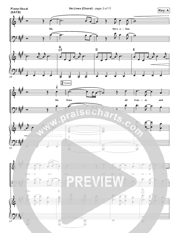 He Lives (Choral Anthem SATB) Piano/Vocal Pack (Church Of The City / Arr. Luke Gambill)