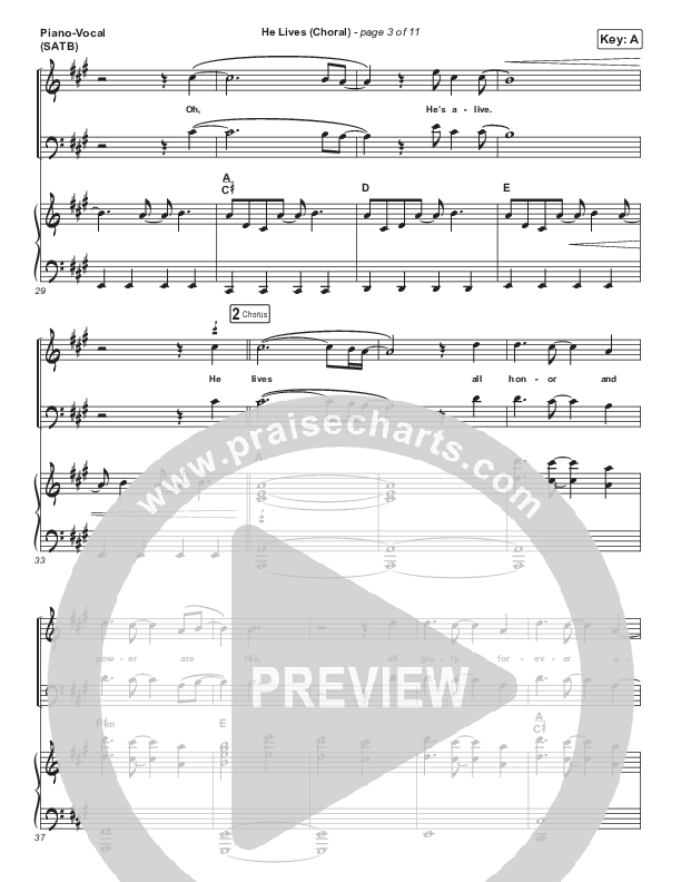 He Lives (Choral Anthem SATB) Piano/Vocal (SATB) (Church Of The City / Arr. Luke Gambill)