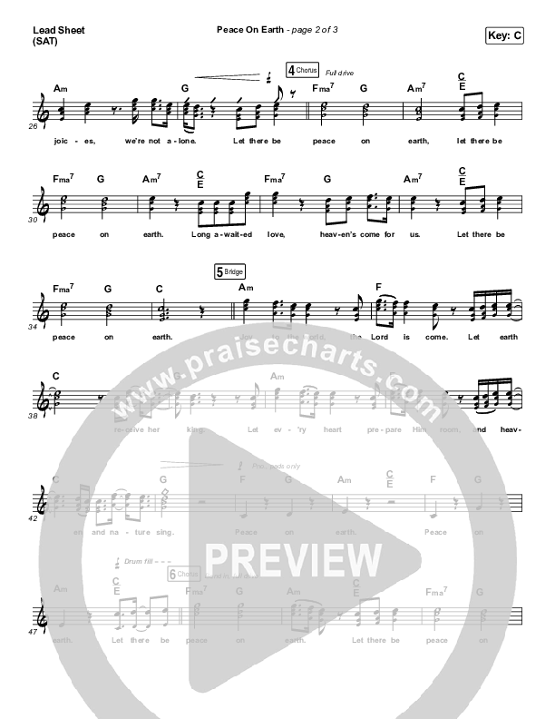 Peace On Earth Lead Sheet (SAT) (Austin French)
