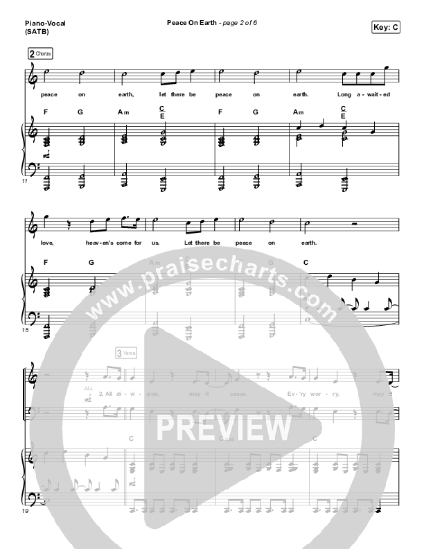 Peace On Earth Piano/Vocal (SATB) (Austin French)