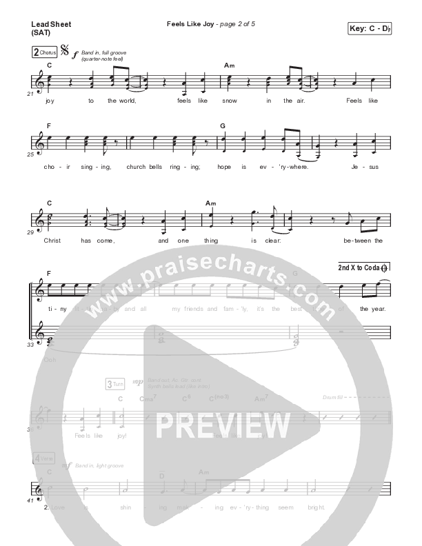 Feels Like Joy Lead Sheet (SAT) (Micah Tyler)