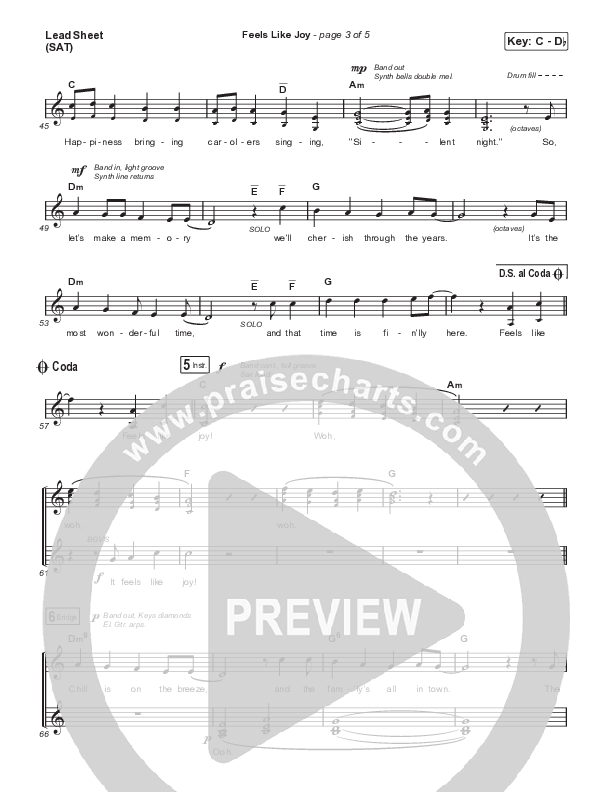 Feels Like Joy Lead Sheet (SAT) (Micah Tyler)