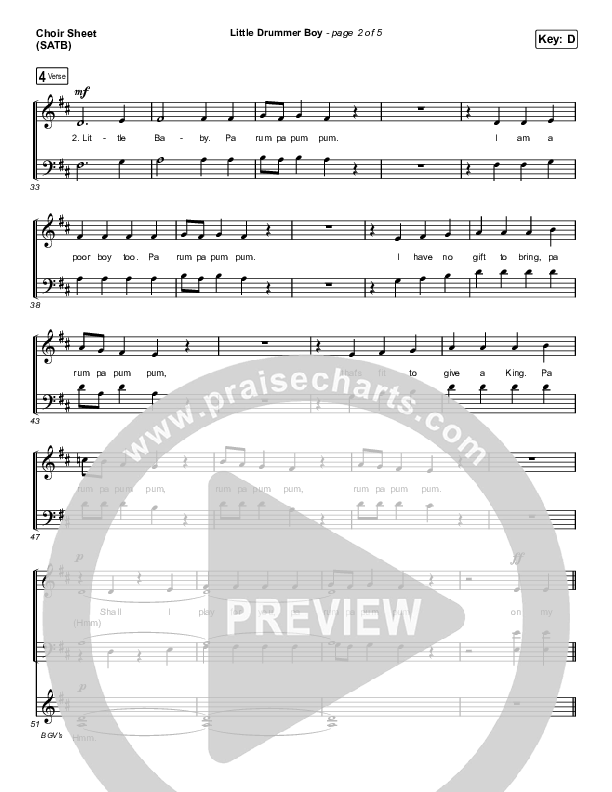 Little Drummer Boy Choir Vocals (SATB) (for KING & COUNTRY)
