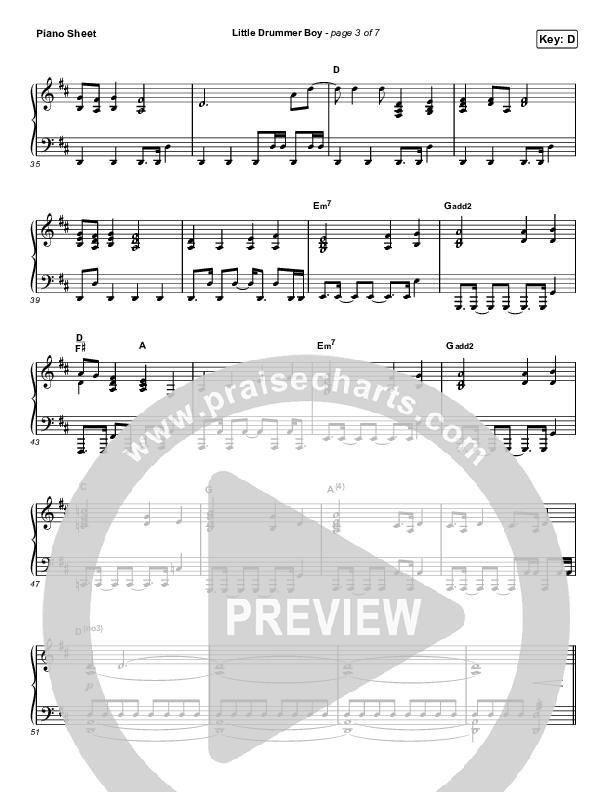 Little Drummer Boy Piano Sheet (for KING & COUNTRY)