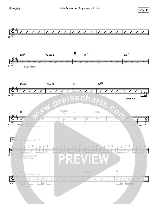 Little Drummer Boy Rhythm Chart (for KING & COUNTRY)