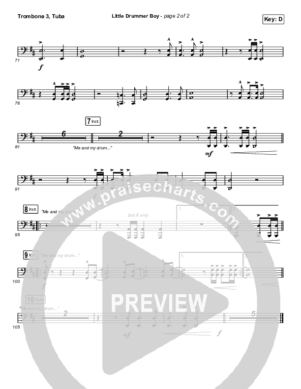 Little Drummer Boy Trombone 3/Tuba (for KING & COUNTRY)