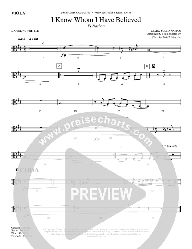 I Know Whom I Have Believed Viola (Todd Billingsley)