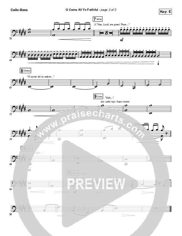 O Come All Ye Faithful Cello/Bass (for KING & COUNTRY)