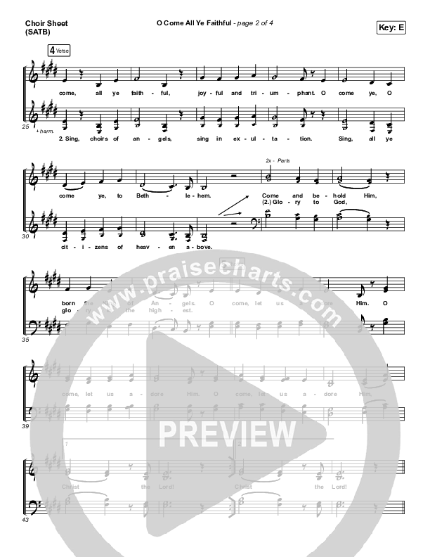 O Come All Ye Faithful Choir Sheet (SATB) (for KING & COUNTRY)