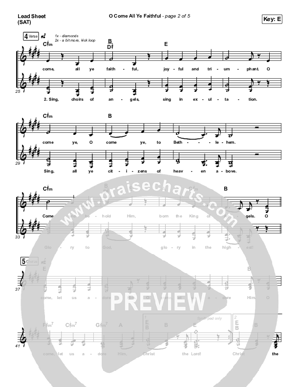 O Come All Ye Faithful Lead Sheet (SAT) (for KING & COUNTRY)