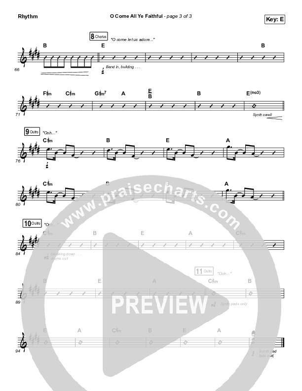 O Come All Ye Faithful Rhythm Chart (for KING & COUNTRY)