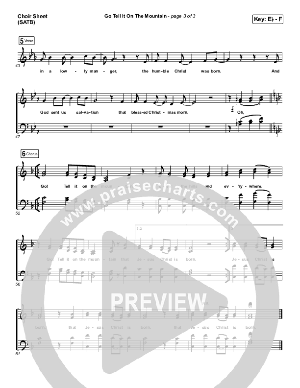 Go Tell It On The Mountain Choir Sheet (SATB) (for KING & COUNTRY / Gabby Barrett)