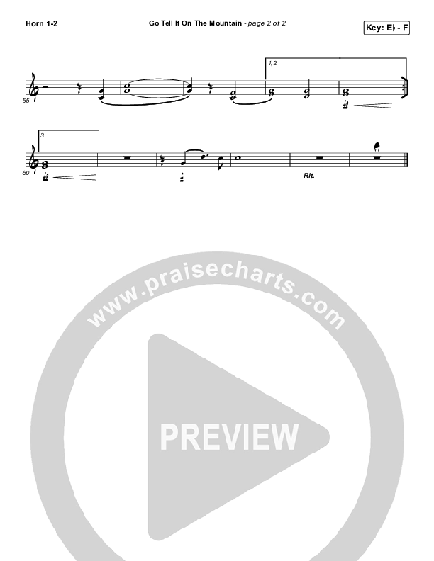 Go Tell It On The Mountain French Horn 1/2 (for KING & COUNTRY / Gabby Barrett)