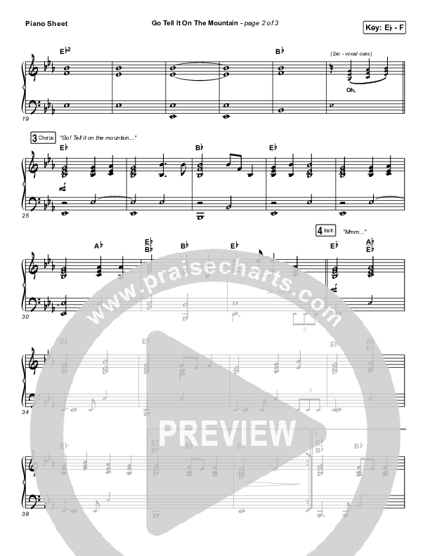 Go Tell It On The Mountain Piano Sheet (for KING & COUNTRY / Gabby Barrett)