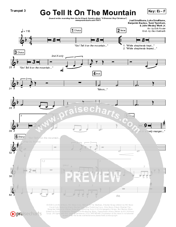 Go Tell It On The Mountain Trumpet 3 (for KING & COUNTRY / Gabby Barrett)