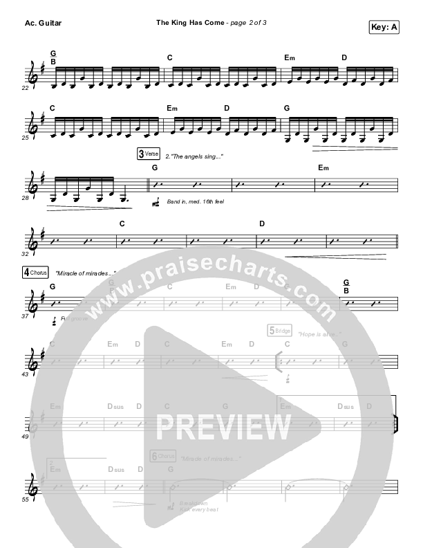 The King Has Come Acoustic Guitar (Passion / Kristian Stanfill)