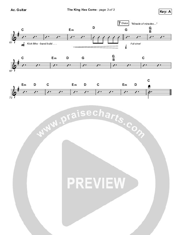 The King Has Come Acoustic Guitar (Passion / Kristian Stanfill)